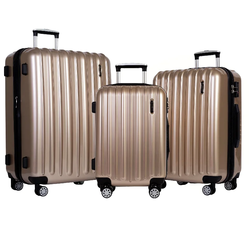 Travel garment hangers that are foldable for easy packingExplorer Classic Collection 3 Piece Expandable Spinner Luggage Set