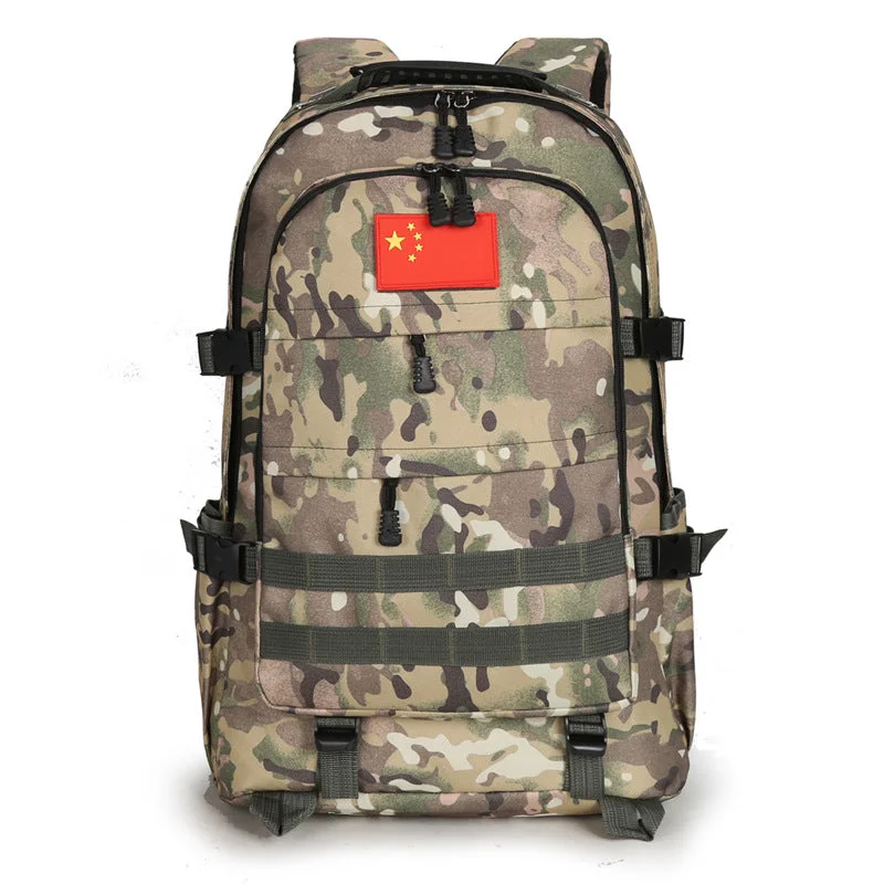 Leather luggage handles for a comfortable and stylish gripFactory custom emergency package camouflage shoulder bag waterproof jungle outdoor backpack large capacity luggage bag backpack