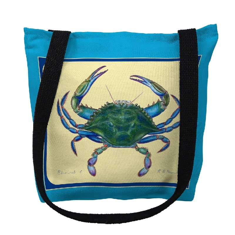 Luggage trolley organizers to hold small items like keys and phonesFemale Blue Crab Border Small Tote Bag 13x13