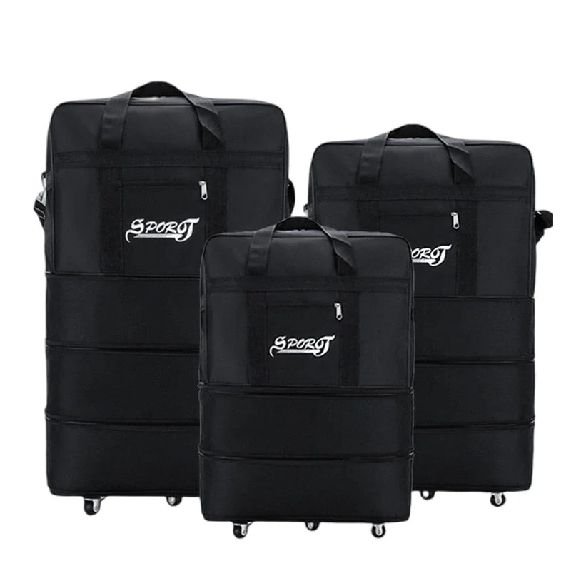 Waterproof luggage covers for protection against rain on outdoor tripsFoldable Luggage Bag Airline Checked Bag Oxford Large Capacity Travel