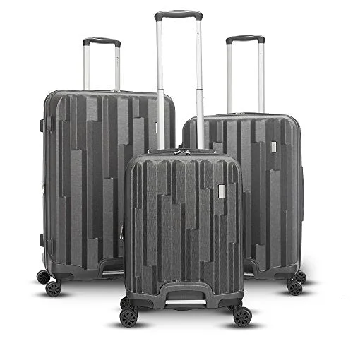Gabbiano Avila Collection 3-Piece Hardside Upright Spinner Set (Dark Grey)