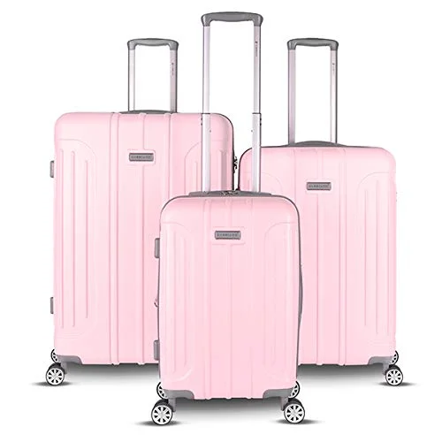 Gabbiano Viva Collection 3 Piece Hardside Expandable Spinner Set (Blush)