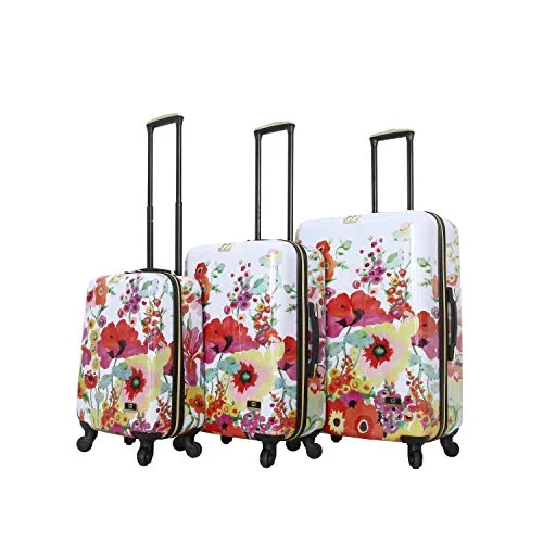 Luggage trolley organizers to hold small items like keys and phonesHALINA Collier Campbell Secret Garden 3 Piece Set Luggage, Multicolor