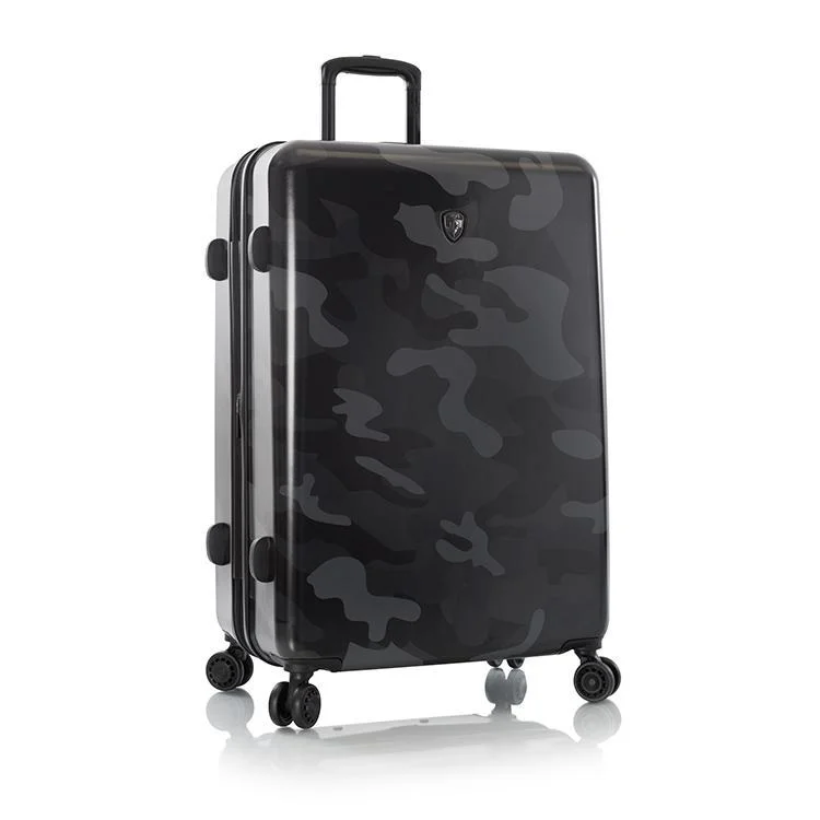 Leather luggage handles for a comfortable and stylish gripHeys Black Camo 30" Fashion Spinner