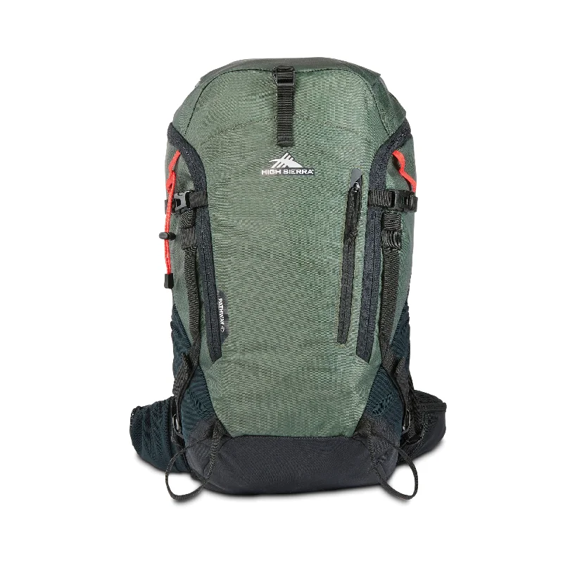 Travel backpack rain covers made of durable nylon materialHigh Sierra Pathway 2.0 Frame Pack 45L Backpack - Forest Green/Black