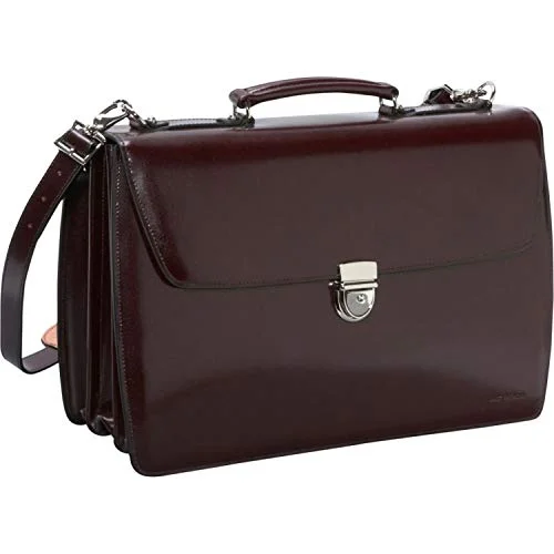 Luggage straps with buckle closures to secure overstuffed bagsJack Georges Elements Triple Gusset Flap Leather Briefcase W/open Back Pocket - Burgundy