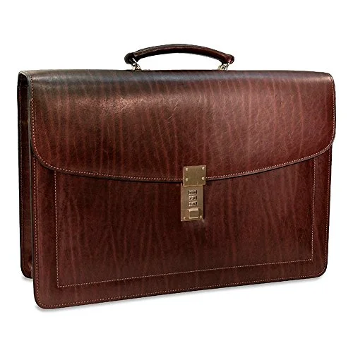 Travel garment hangers that are foldable for easy packingJack Georges [Personalized Initials Embossing] Belting Triple Gusset Leather Briefcase w/Combination Lock in Brown