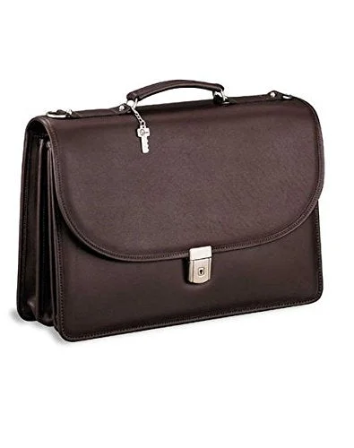 Luggage trolley organizers to hold small items like keys and phonesJack Georges [Personalized Initials Embossing] Platinum Triple Gusset Flap Over Leather Briefcase in Brown