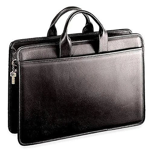 Hanging toiletry bags with multiple compartments for bathroom essentialsJack Georges Platinum Collection Single Gusset Top Zip Portfolio, Black