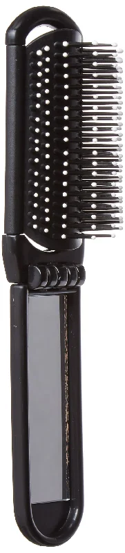 Leather luggage handles for a comfortable and stylish gripLewis N. Clark Folding Brush with Mirror