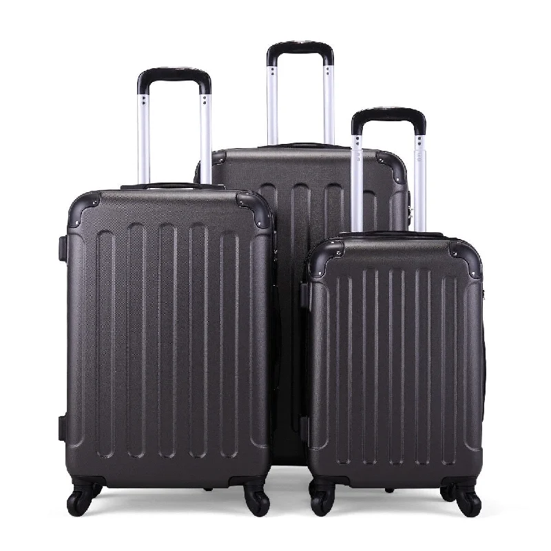 Luggage Expandable Lightweight Travel Suitcase Set w/ Code Lock, Gray