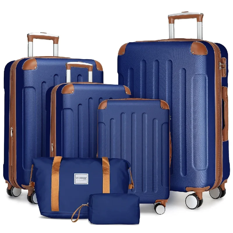 Luggage Sets 6 Piece, Expandable Luggage Set Clearance for Women, Suitcases w/ Wheels, Hardside Hard Shell Travel Luggage w/Lock