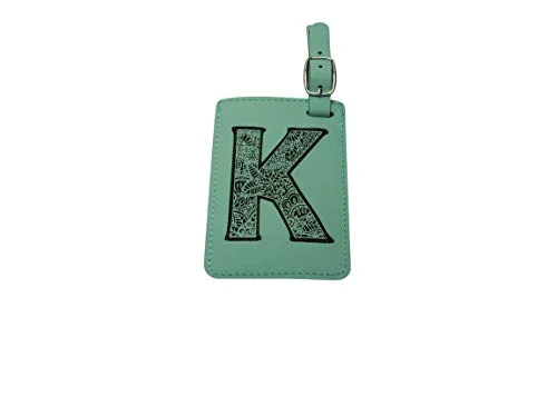 Luggage Tag Initial-Engineered Leather,Individual Letters-Personalized Luggage Tags (K)