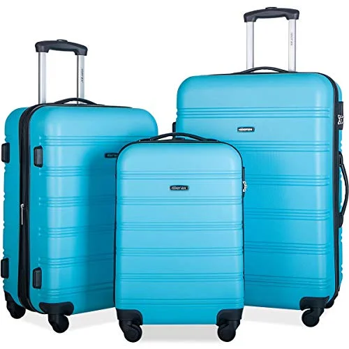 Suitcase wheels replacement kits for smooth rolling after long - term useMerax Expandable Luggage Sets with TSA Locks, 3 Piece Lightweight Spinner Suitcase Set (Sky Blue)