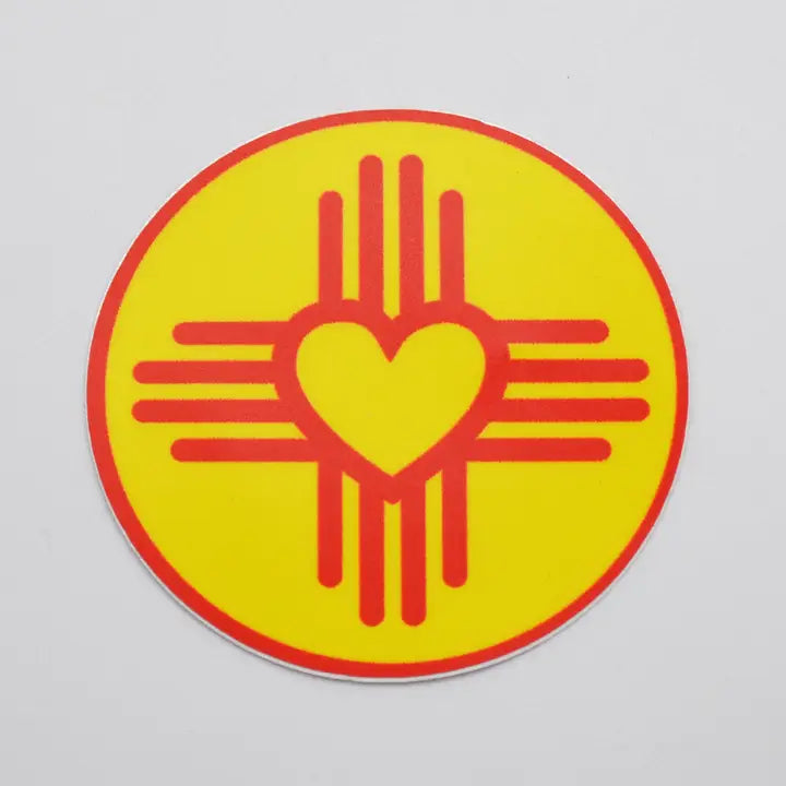 Lightweight luggage tags with personalized names and contact info for easy identificationMetal the Brand- Zia Heart Yellow Circle - Sticker Decal- $3