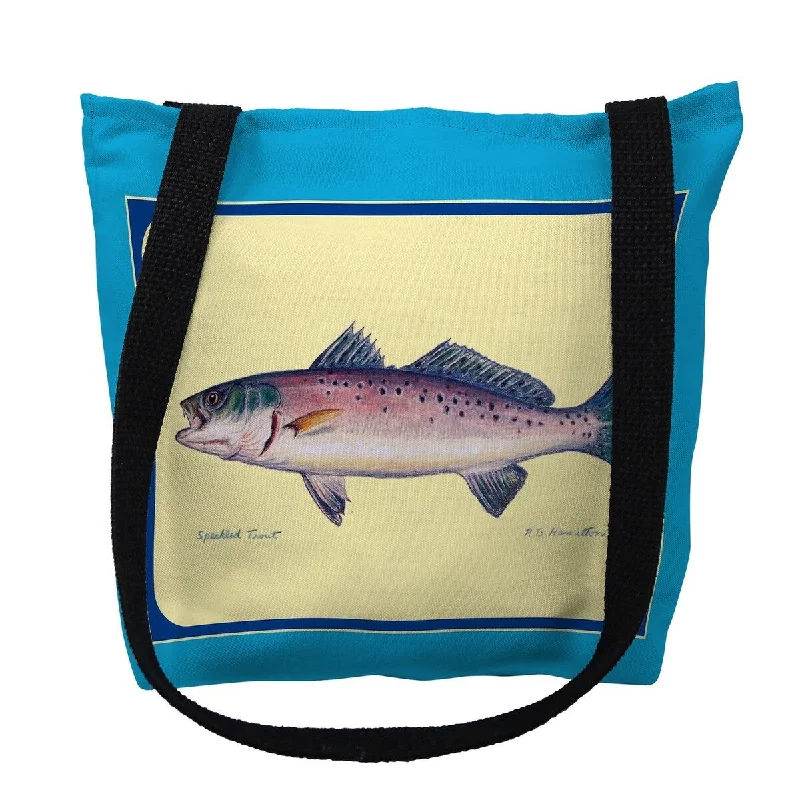 Multi Fish II Border Small Tote Bag 13x13