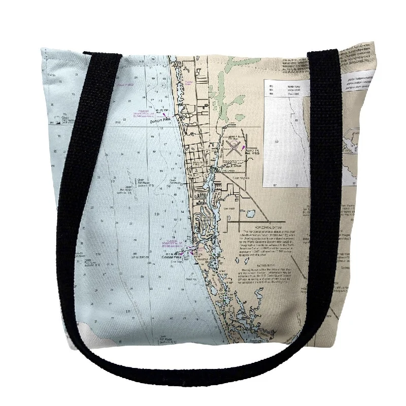 Anti - theft RFID blocking travel wallet for safe money and card storageNaples Bay, FL Nautical Map Medium Tote Bag 16x16 - 16 inches x 16 inches