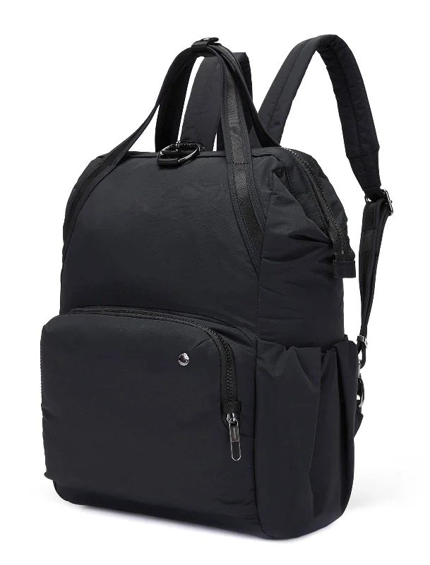 Leather luggage handles for a comfortable and stylish gripPacsafe Citysafe CX backpack