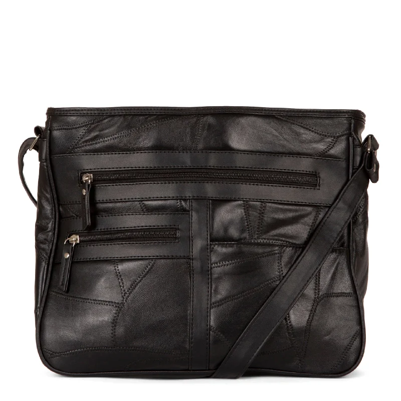 Travel document holders with multiple slots for passports and ticketsPatch Leather RFID Crossbody Bag
