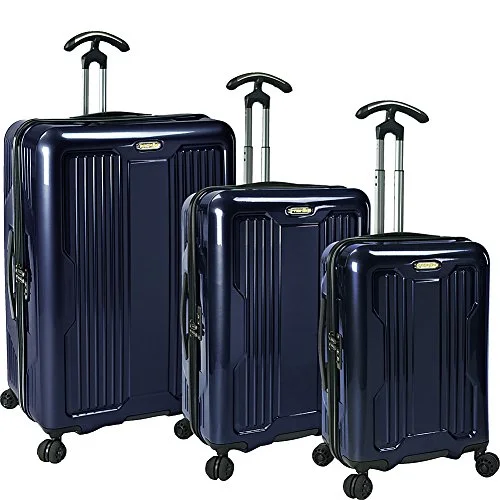 Waterproof luggage covers for protection against rain on outdoor tripsPROKAS Ultimax 3-Piece Spinner Luggage Set (Navy)
