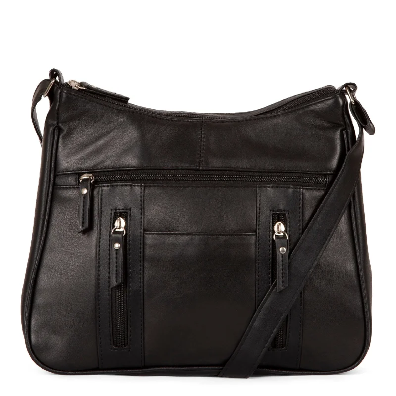 Travel document holders with multiple slots for passports and ticketsRFID Patch Leather Crossbody