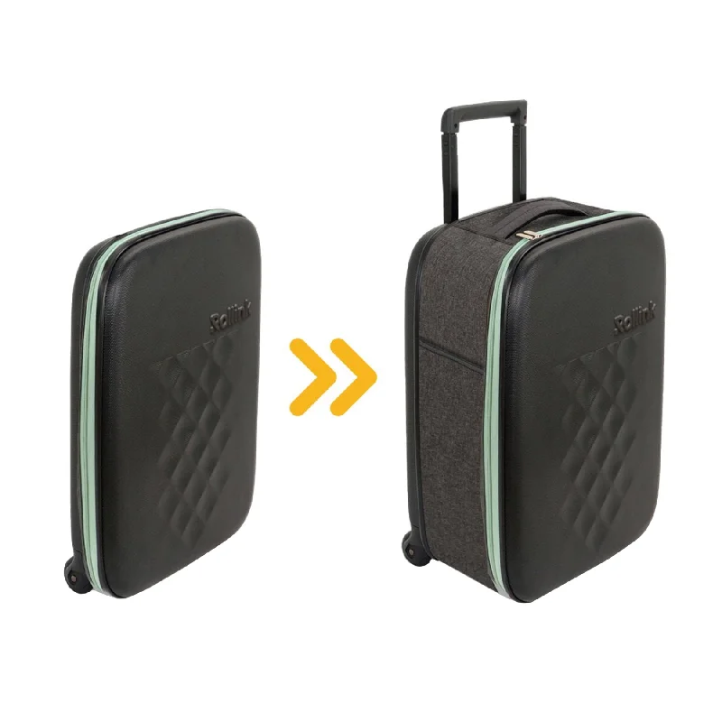 Leather luggage handles for a comfortable and stylish gripRollink Flex Earth 20" Foldable Carry-On Luggage Leather luggage handles for a comfortable and stylish gripRollink Flex Earth 20" Foldable Carry-On Luggage