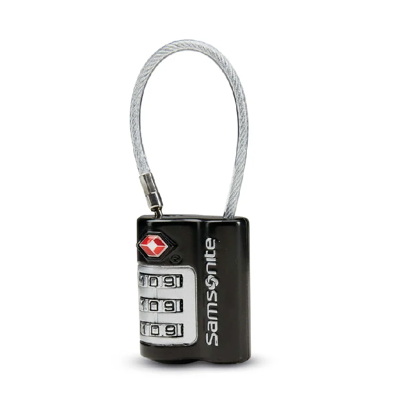 TSA-approved combination locks for luggage security during international travelSamsonite 3 Dial Cable Lock