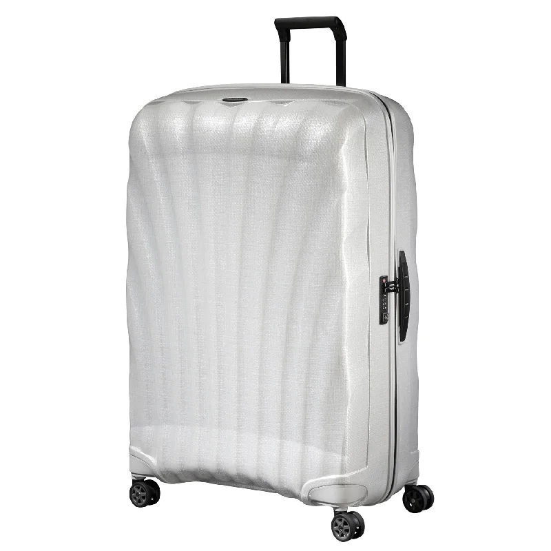 Luggage straps with buckle closures to secure overstuffed bagsSamsonite Black Label C-Lite Extra Large Spinner Off White