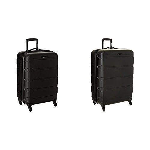 Leather luggage handles for a comfortable and stylish gripSamsonite Omni PC Hardside Spinner Set (24"/28"), Black