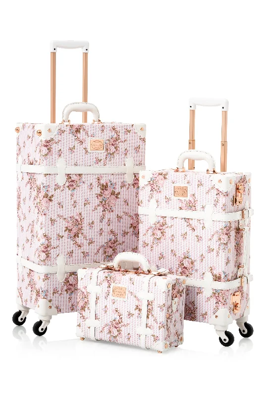 Compression packing bags to save space in travel backpacksWildFloral 3 Pieces Luggage Set - Pink Floral's
