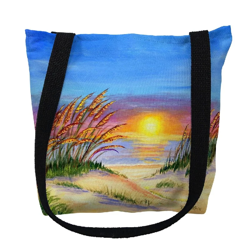 Travel backpack rain covers made of durable nylon materialSea Oats Sunrise Small Tote Bag 13x13