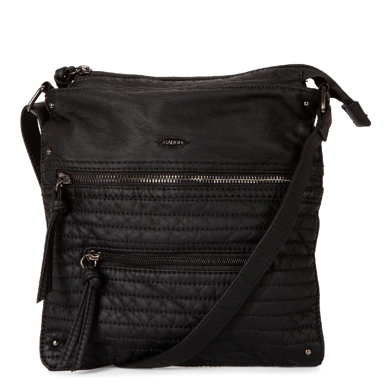 Portable shoe bags to keep footwear separate in suitcasesSmall Faux Leather Quilted Multi Zip Crossbody