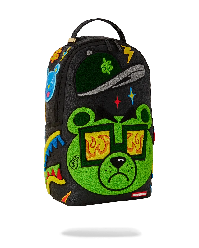 Magnetic luggage labels that can be easily changed or removedSprayground DLXSV Backpack (Colorful Money Bear Cheneille)