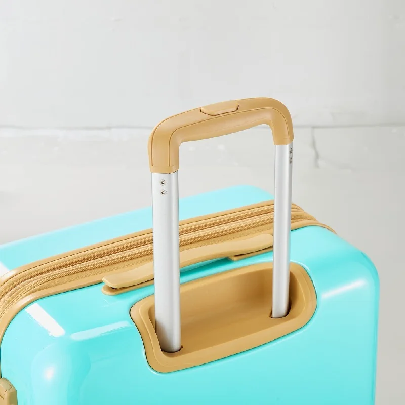 Lightweight luggage tags with personalized names and contact info for easy identificationTeal Blue Luggage 3 Piece Set Spinner Hardshell Lightweight Suitcase