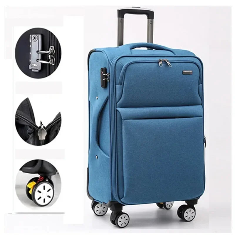 Compression packing bags to save space in travel backpacksTravel Expandable Soft Suitcase on Wheels Oxford Cloth Trolley Rolling Luggage Bag Boarding Case Free Shipping