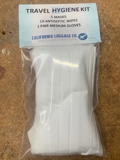 Leather luggage handles for a comfortable and stylish gripTravel Hygiene Kit