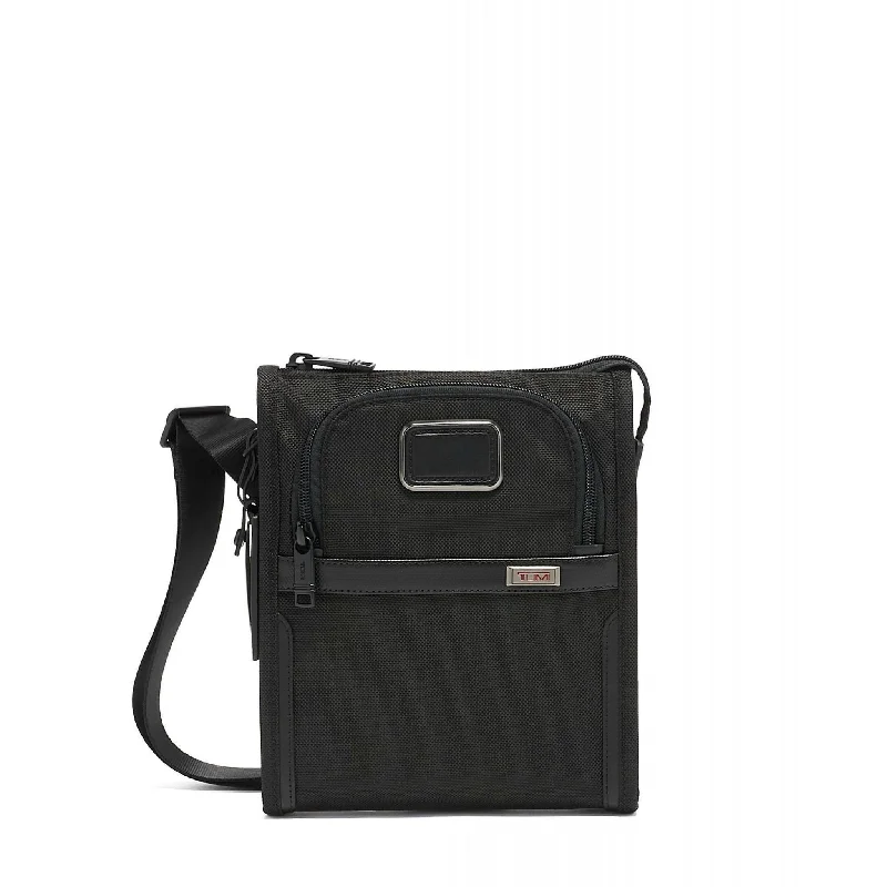 Lightweight luggage tags with personalized names and contact info for easy identificationTUMI Alpha 3 Small Nylon Pocket Bag