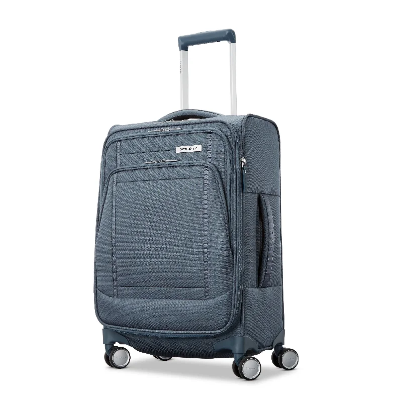 Leather luggage handles for a comfortable and stylish gripUpLIFT Softside Carry-On Spinner