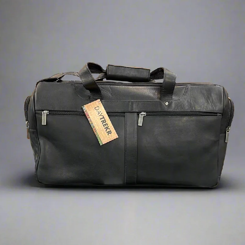 Waterproof luggage covers for protection against rain on outdoor tripsDayTrekr- 18" Leather DUFFEL- $189.95