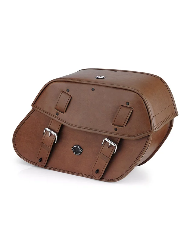Charging station travel adapters with multiple USB ports for powering devices on the go24L - Odin Brown Large Leather Motorcycle Saddlebags for Harley Softail Low Rider S FXLRS