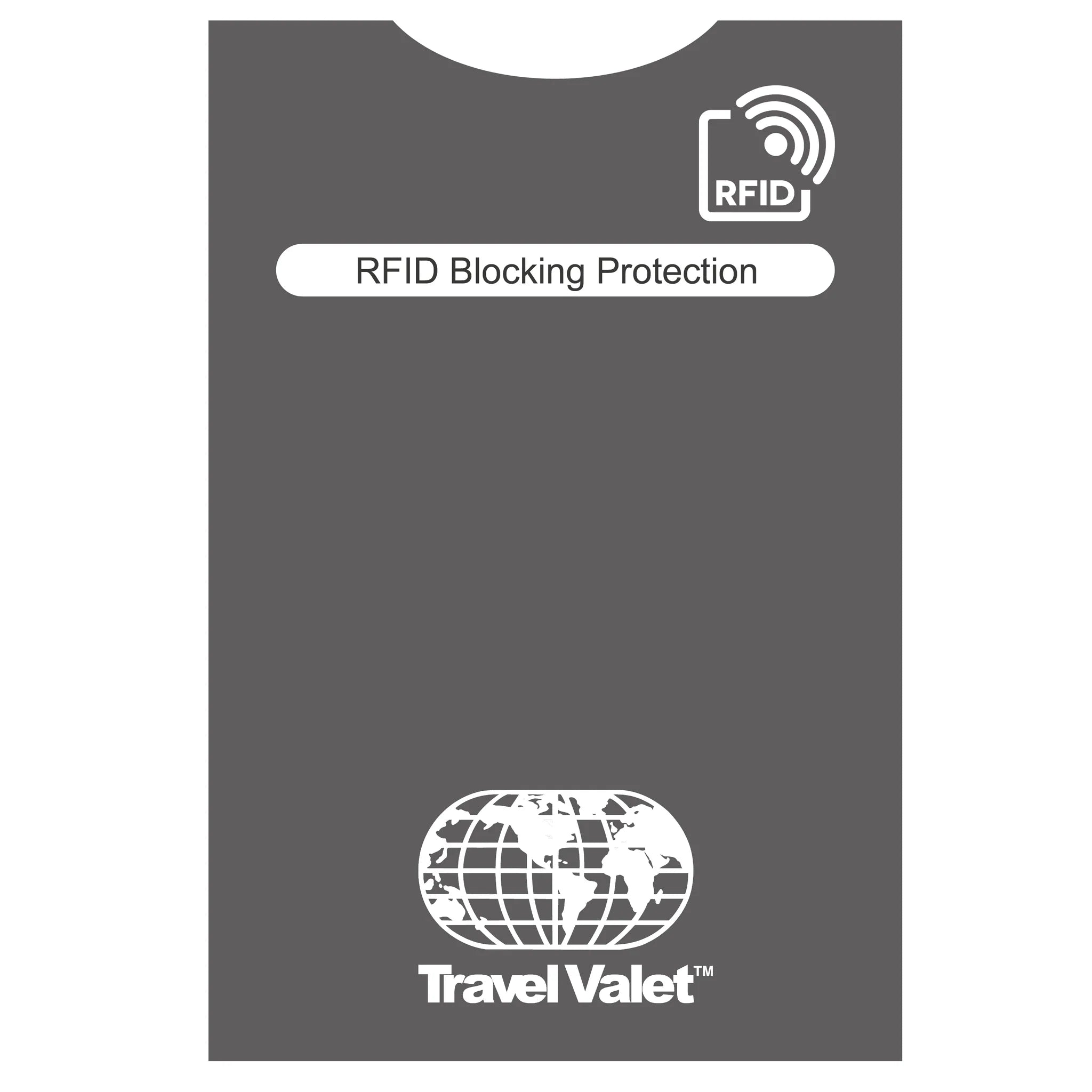 Anti - theft RFID blocking travel wallet for safe money and card storageVoltage Valet Passport Shield TTB301B