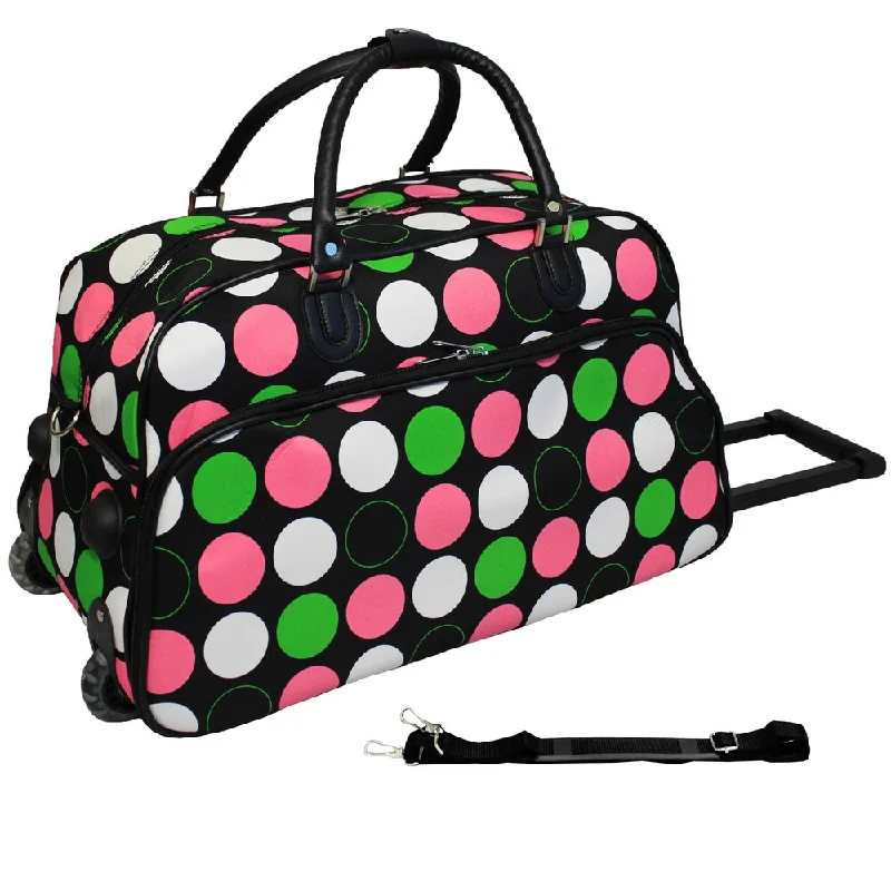 World Traveler Dots 21-inch Carry-on Rolling Duffle Bag