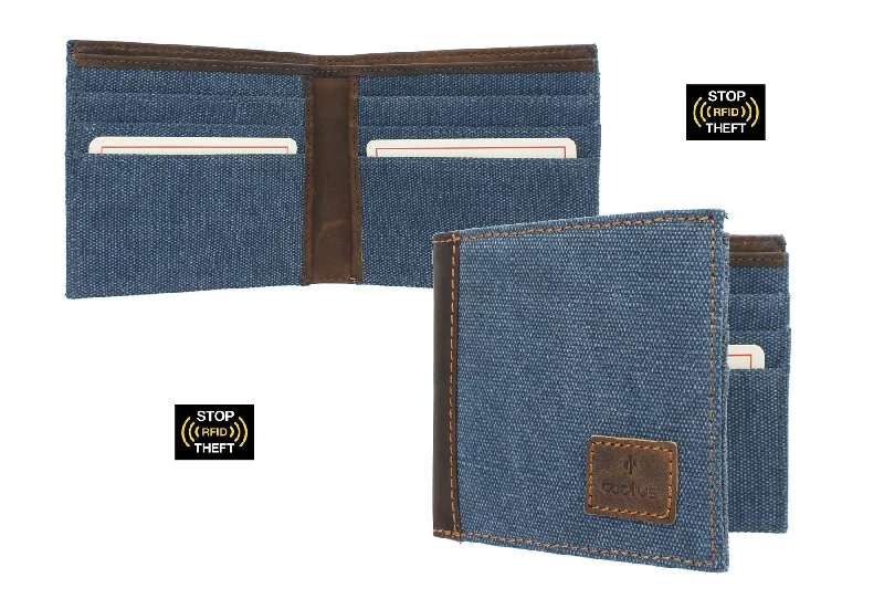 Top-rated money clips for everyday useCACTUS Bi-Fold Canvas Wallet With Leather Trim And RFID Protection 182_81