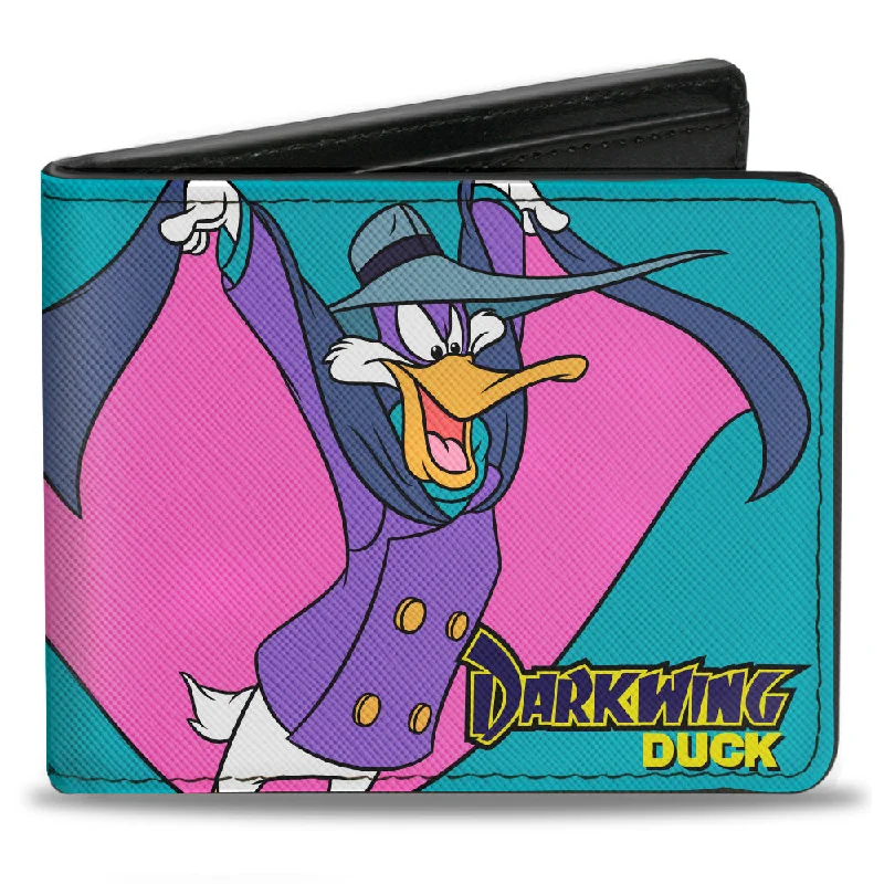 Money clips with built-in bottle openersBi-Fold Wallet - DARKWING DUCK Cape Pose Turquoise Purple Yellow Money clips with built-in bottle openersBi-Fold Wallet - DARKWING DUCK Cape Pose Turquoise Purple Yellow