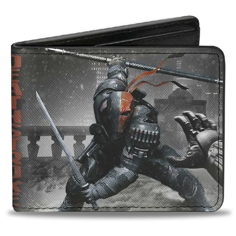 Vintage-style money clips for collectorsBi-Fold Wallet - DEATHSTROKE Arkham Origins Action Pose Snow Grays Red