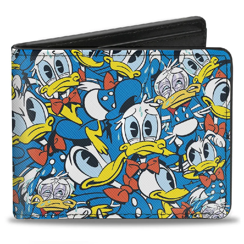 Stainless steel money clips for durabilityBi-Fold Wallet - Donald Duck 5-Poses Stacked Collage Stainless steel money clips for durabilityBi-Fold Wallet - Donald Duck 5-Poses Stacked Collage