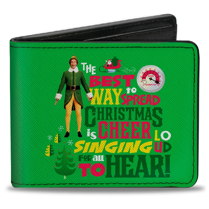 Elegant money clips for weddingsBi-Fold Wallet - Elf Buddy the Elf THE BEST WAY TO SPREAD CHRISTMAS CHEER Quote Greens Red Yellow White