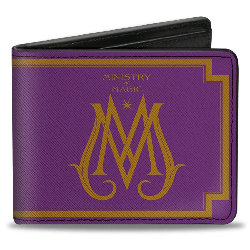 Money clips with magnetic closureBi-Fold Wallet - Fantastic Beasts The Crimes of Grindelwald MINISTRY OF MAGIC Icon Purple Gold