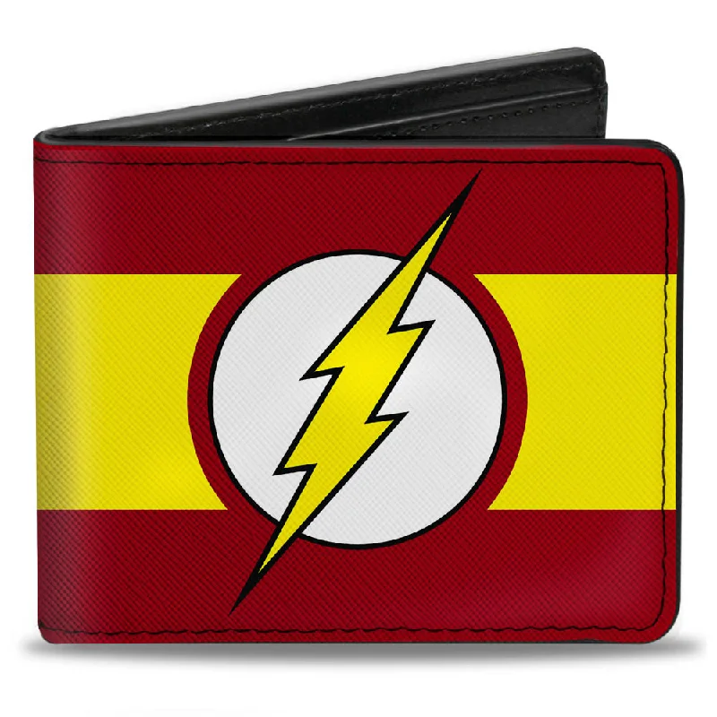 Personalized engraved money clips for menBi-Fold Wallet - Flash Logo Stripe Red White Yellow