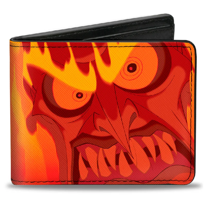 Money clips for holding large amounts of cashBi-Fold Wallet - Hades Fiery Face CLOSE-UP Reds Oranges